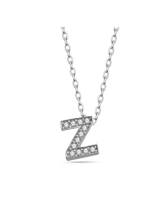Dkeniz Anhänger mit Kette Buchstabe Z 925/- Sterling Silber
