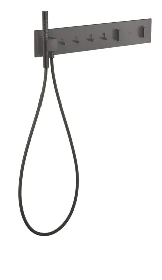Hansgrohe Thermostatmodul 610/110 Axor ShowerComposition 4 Verbraucher, brushed black chrome, 125733 12573340