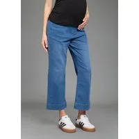 Neun Monate Umstandsjeans 7/8 Loose fit Umstandsjeans gerader Beinverlauf, mit elastischem Gummizug, mit Stretch-Anteil