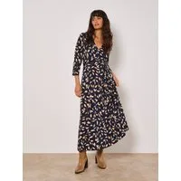 Apricot Maxikleid Midikleid in Wickeloptik (mit Webgürtel) in Wickeloptik