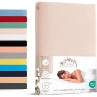 livessa Spannbettlaken Jersey Spannbettlaken Bettlaken Baumwolle weich Rundumgummi, Jersey, Gummizug: Rundumgummizug, In 9 Größen und vielen Farben erhältlich aus 100% Baumwolle