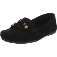 Ital-Design Bequemer Slipper mit Schleife für Damen, ideal für Freizeit Slipper (91554461) Flach Mokassins in Schwarz