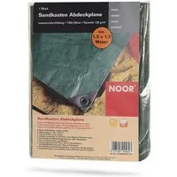 NOOR Sandkasten-Abdeckplane Abdeckung 1,5x1,5 m - Sandkastenplane mit verstärkten Ecken & Ösen, wetterfeste Sandkastenabdeckung gegen Laub, Regen, Wind & Tierkot