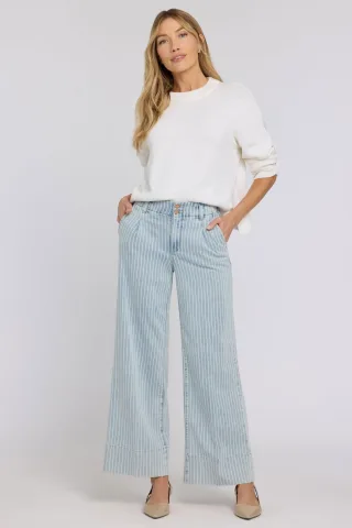 Simone Weite Beinform Jeans mit Hohem Bund