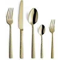 Amefa Besteck-Set FELICITY (30-tlg), 6 Personen, Edelstahl Rostfrei 18/0, Handreinigung empfohlen, champagnerfarbender PVD Veredelung, gehämmert