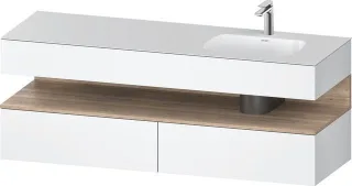 Duravit Qatego Einbauwaschtisch mit Konsolenwaschtischunterbau Weiß Matt 1600x550x600 mm - QA4796055 QA4796055180010