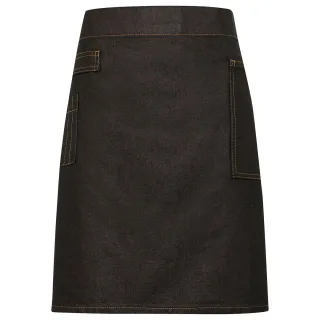 Premier Division Taillenschürze (Schwarz/Braun Denim)