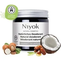 Niyok Deo-Creme 2-in-1 anti-transpirant, Schutz vor Geruch & Schweiß, ohne Alluminium, Kokos Ohne Parfüm, Deodorant Creme Unisex, Feste Deo Creme, vegan