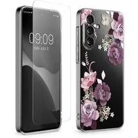 kwmobile Handyhülle Hülle für Samsung Galaxy A36 5G Handyhülle - Silikon, Case mit Schutzfolie Blumenblüten und Rosen Design