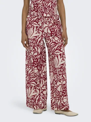 ONLY - ONLKALEEN LIFE HW PULL-UP PANT WVN red dahlia - Gr. - S/32
