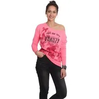 YAKUZA Langarmshirt Butterfly Reign im Boyfriend Look