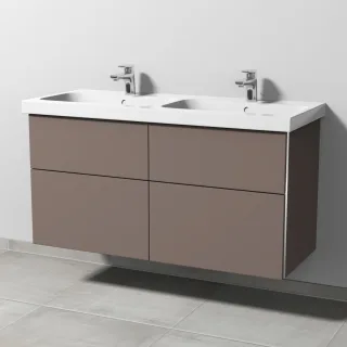 Sanipa 3way Waschtischunterbau zu Geberit iCon Light Waschtisch mit 4 Auszügen, Taupe-Matt BP5771T
