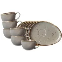 Ritzenhoff & Breker Tasse Taste Espressotassen mit Untertassen 95 ml 6er Set, 12-tlg., Porzellan