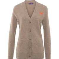 Brigitte von Schönfels Strickjacke Strick-Cardigan Flugentenmotiv