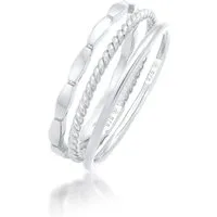 Elli Ring-Set Stapelringe Stacking Bandring 3er Set 925 Silber, Geo