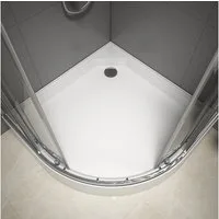 Marwell Rundduschwanne Chrystal Round Viertelkreis, Sanitäracryl, passend für Viertelkreis Duschkabine 90x90 mit einem Radius von 55 cm