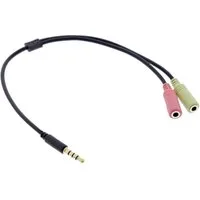 Inline InLine® Audio Headset Adapterkabel, 3,5mm Klinke Stecker 4pol. an 2x Audio-Adapter