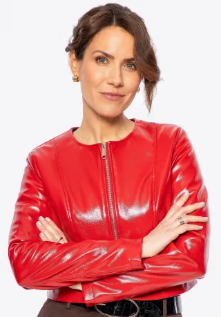Wittchen Damen kurze rote Öko-Lederjacke
