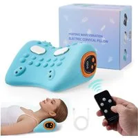 i@home Nacken-Massagegerät 3-in-1 mit EMS, Wärme und Vibration, mit Fernbedienung, 6 Massage-Modi & 3 Wärmestufen, USB-C Akku