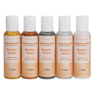 buttinette Metallicfarben "Klassisch", 5x 100 ml