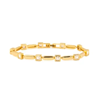 Luxenter Armband mit funkelnden Zirkonia-Steinen, 18 Karat Gelbgold-Finish – Aslion