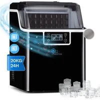 Klarstein Eiswürfelmaschine Chios Eiswürfelmaschine 20 kg/24h Selbstreinigung 3,2L Tank 2 Größen, Eiswürfelbereiter Ice Cube Maker Ice Maker mit Auto-Reinigung