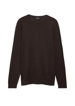s.Oliver BLACK LABEL - Strickpullover mit Rundhals braun - Gr. - S