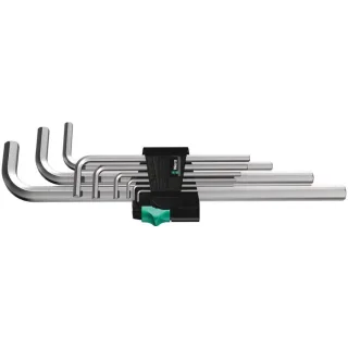 Wera 950/9 Hex-Plus 2 Winkelschlüsselsatz, metrisch, gestellverchromt, 9-teilig - 05021909001