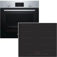 BOSCH Backofen-Set Teleskopauszug 3D-Heißluft + PKM Flex-Induktionskochfeld autark 60cm