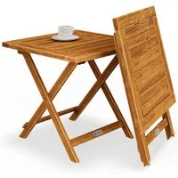 Casaria Klapptisch Akazie (1-St), Holz Vollmontiert Klappbar 80kg Belastbar 46x46cm wetterfest Balkon