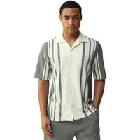 Next Kurzarmhemd Regular Fit Bowling-T-Shirt, vertikale Streifen (1-tlg)
