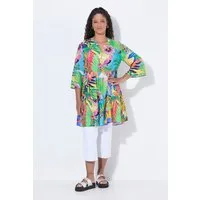 Angel of Style Tunika Tunika-Bluse A-Linie Dschungelblätter Volants