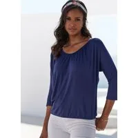 LASCANA 3/4-Arm-Shirt mit zarter Raffung am Ausschnitt aus luftigem Viskose-Stretch