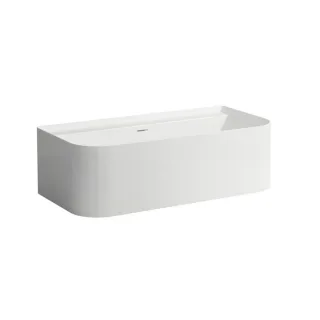 LAUFEN Sonar Vorwand-Badewanne H2203470000001 ohne Hahnloch, 160x81,5cm, mit Schürze, Sentec, weiß