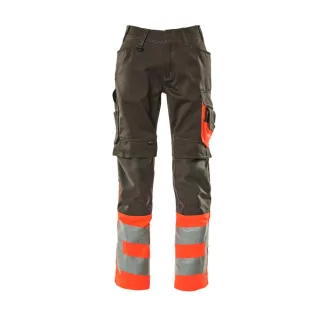 MASCOT Leeds Hose mit Knietaschen SAFE SUPREME Dunkelanthrazit / Hi-vis Rot 62 - 15679-860-18222-90C62