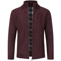 Allthemen Cardigan mit Stehkragen Herren Strickjacke mit reißverschluss