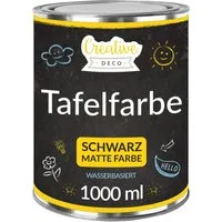 Creative Deco Wandfarbe Schwarz Wandfarbe Kreidefarbe Tafelfarbe, 1000ml