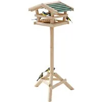 relaxdays Vogelhaus Vogelfutterhaus mit Ständer, A