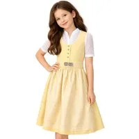 Isar-Trachten Dirndl Kinderdirndl 2tlg. - LENIA - zartgelb