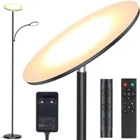 Lujasi LED Stehlampe 42W Stehlampe Wohnzimmer, 3800LM LED Deckenfluter mit Seitenleuchten, Farbtemperatur/Helligkeitsanpassung, stehlampe dimmbar, Stehlampe für das Wohnzimmer (4 Farbtemperaturen), Extra-Warmweiß, Neutralweiß, Kaltweiß, Tageslichtwei