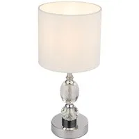 GLOBO LIGHTING Tischleuchte, Leuchtmittel nicht inklusive, Nachttischlampe Kristallglas Tischleuchte Glasfuss