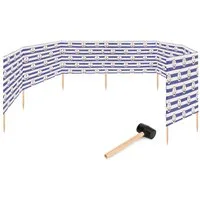 Garronda Windschutz Strand Sichtschutz 10m lang mit Gummihammer Garten Meer GAEX001