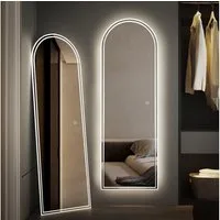WDWRITTI Ganzkörperspiegel mit beleuchtung Spiegel Led groß 150x50 3Lichtfarben Dimmbar (Wandspiegel mit Touch, 1-St., Neutral, Kaltweiß, Warmweiß), Intelligente Speicherfunktion