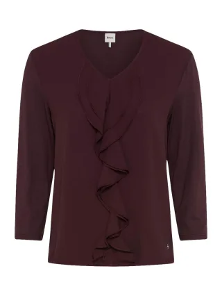 BRAX - Shirt mit Volant-Detail - Style Clarisa rot - Gr. - 40
