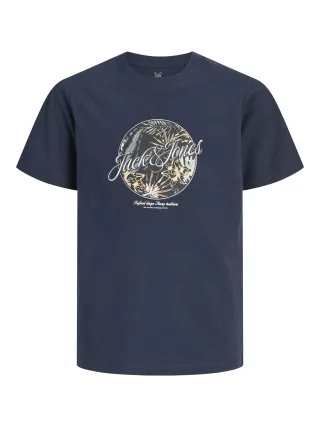 JACK&JONES - JJHONOLULU SHAPE TEE SS CREW NECK JNR Blau - Gr. - 176