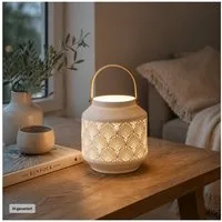 formano Tischleuchte Tischlampe Ø 18 x 24 cm Keramik Weiß, ohne Leuchtmittel, Dekoleuchte