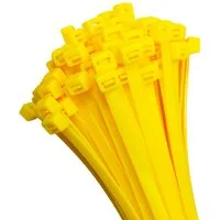 HORZEFIX Kabelbinder set gelb lang uv beständig Universalbinder 2,5, 3,6, 4,8, 7,6 breit (Packung, 500-St., VPE= 5 x 100 Kabelbinder im Polybeutel) Temperaturbeständig/wetterfest