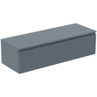Ideal Standard Waschtischunterschrank Finesse o.Ausschnitt 1402x505x378mm 2 Auszüge Aschblau matt, E E3432UQ