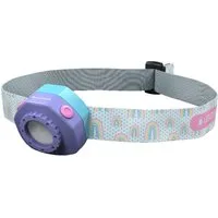Ledlenser LED Stirnlampe Kidled4R Lila, 3 Farbmodi (Rot, Blau, Weiß), Blinkfunktion, wiederaufladbar, Clip