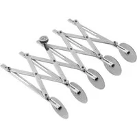Sallys Teigrädchen Rollschneider mit 5 Klingen aus Edelstahl, 1 cm bis 12 justierbar, gleichzeitig vier Streifen schneidbar